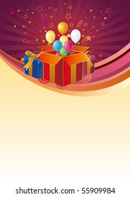gift box,balloon,celebration background