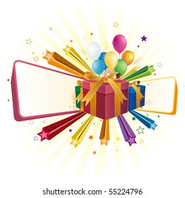 gift box,balloon,star,celebration background