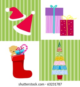 gift box,christmas tree,candy and sock