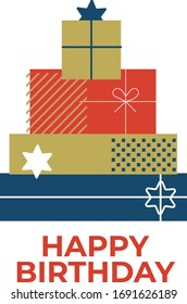 Gift Boxes for Birthday on White Background