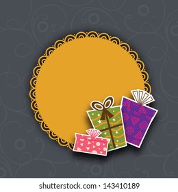 Cajas de regalo con espacio en blanco para el mensaje.