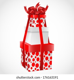 Gift boxes with bow - vector illustration.