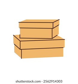 Gift boxes. Carton delivery packaging boxes. Vector illustration.