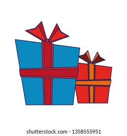 Gift boxes cartoon isolated