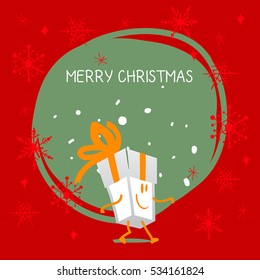 Gift Boxes Character. Christmas poster design