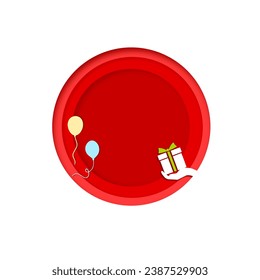  Gift boxes in Christmas ball Frame, Paper art vector and illustration
