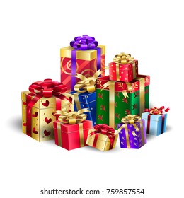 Gift Boxes Christmas New Year Winter Stock Vector (Royalty Free ...
