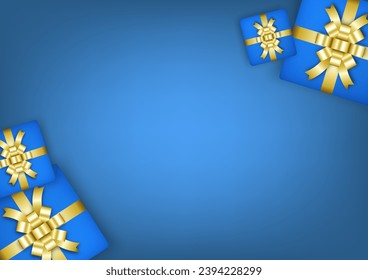 Gift boxes christmas on blue background, stock vector