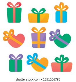 Gift boxes collection. Flat design