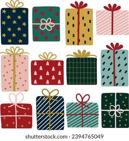 gift boxes collection hand draw clipart vector illustration for decoration invitation greeting birthday party celebration wedding card poster banner textiles wallpaper background