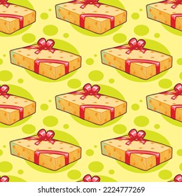 Cajas de regalo de colorido vector patrón transparente
