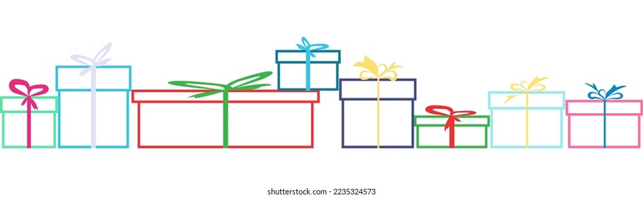 Gift boxes colorfull silhouette on white background Vector illustration