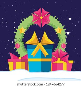 gift boxes with crown of christmas