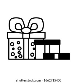 cajas de regalo con cinta decorativa sobre el diseño de ilustración vectorial de fondo blanco