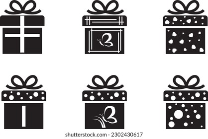 Gift boxes Design for stickers , greeting cards , websites