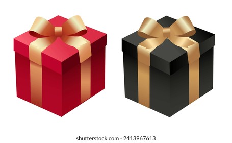 Gift boxes with different colors. vector illustration. Gift box isolated on with background