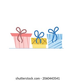 Gift boxes for different holidays. Vector illustration.