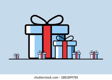 gift boxes of different sizes vector illustration for design
