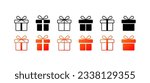Gift boxes. Flat, color, gift icon, free drop. Vector icons