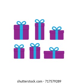 Gift boxes. Flat design vector set.
