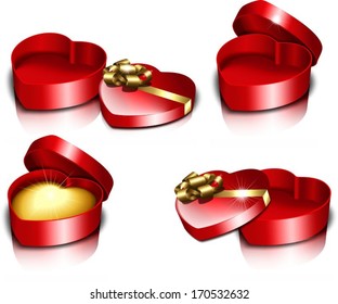 Gift boxes in the form of heart