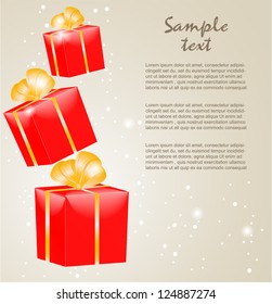 Gift boxes with gold ribbons