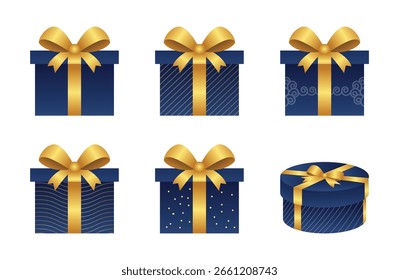 Gift boxes with golden bows

