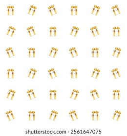 Gift boxes with golden ribbon seamless pattern vector background