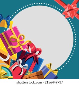 gift boxes greeting card layout template