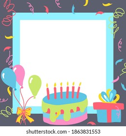 gift boxes happy birthday in square vector illustration