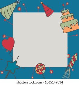 gift boxes happy birthday in square vector illustration