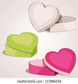 Gift boxes. Heart shaped.