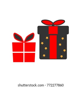 Gift boxes icon. Christmas or New Year element. Premium color graphic design. Signs, outline symbols collection, simple icon for websites, web design, mobile app on white background