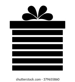 gift boxes icon color black with bows and ribbons on white background vector illustration