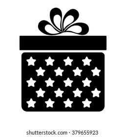 gift boxes icon color black with bows and ribbons on white background vector illustration