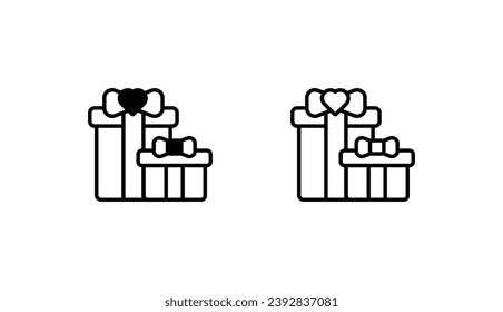 Diseño de iconos de cajas de regalo con ilustración de fondo blanco