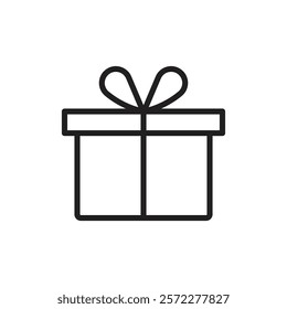 Gift boxes icon Flat vector set outline