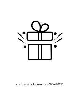 Gift boxes icon Isolated flat vector in outline