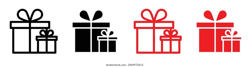 Gift boxes icon logo set vector