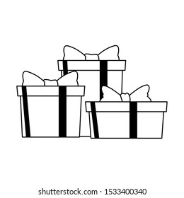gift boxes icon over white background, flat design. vector illustration