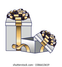 gift boxes icon over white background, vector illustration