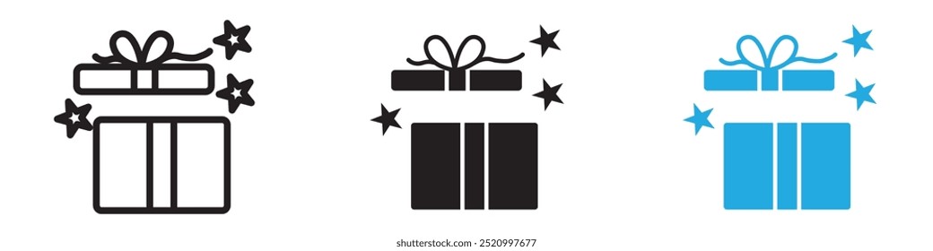 Gift boxes icon thin line illustration