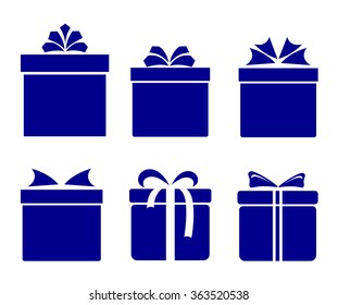 gift boxes icons set with bows and ribbons on white background vector illustration