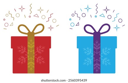 Gift boxes icons Set. Vector isolated elements.