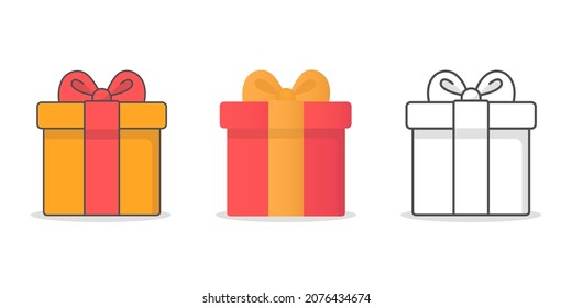 Gift boxes icons. Vector illustration