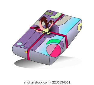 Gift boxes isolated . blue gift boxes with  red ribbon and bow. Birthday celebration concept. Vector illustration.