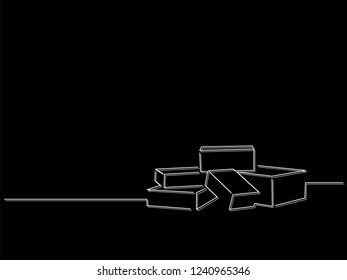 Gift boxes isolated line drawing, vector illustration design. Christmas collection.