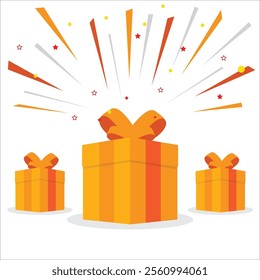 Gift boxes isolated vector illustration stock illustration