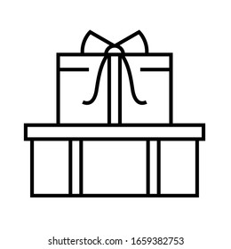 Gift boxes line icon, concept sign, outline vector illustration, linear symbol.