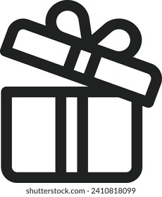 Gift boxes line icon. Continuous one line with curl. Present or Sale sign. Birthday Shopping symbol. Package in Gift Wrap. Surprise package single outline ribbon